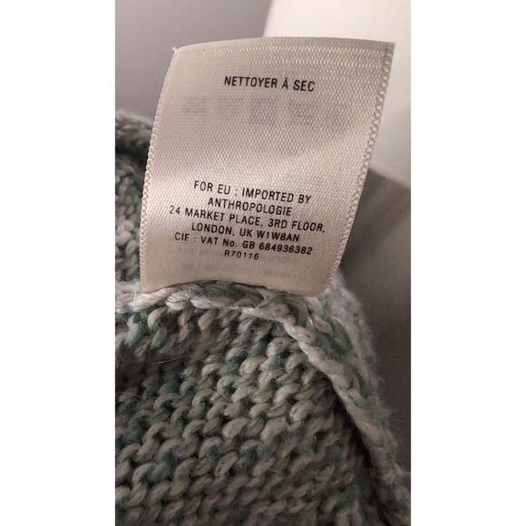 Anthropologie Guinvere mint white marbled cable knit chunky cowl sweater - Picture 10 of 10